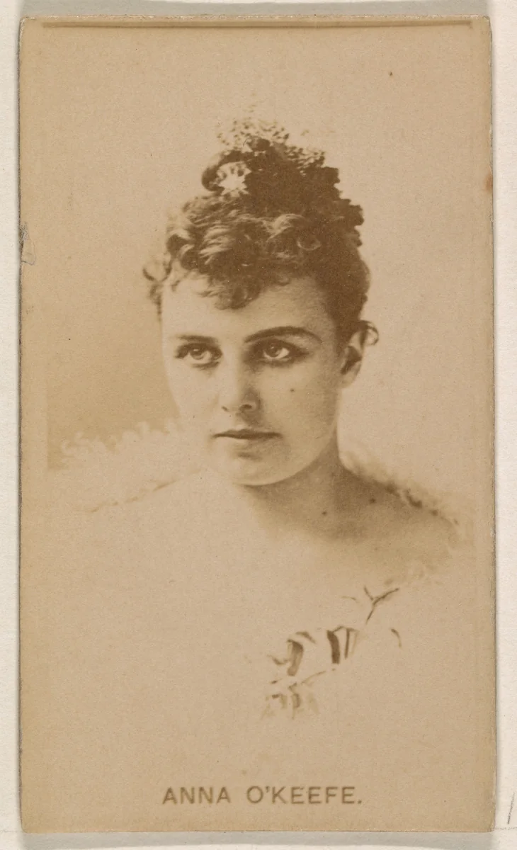 Anna O'Keefe, from the Actresses series (N245) issued by Kinney Brothers to promote Sweet Caporal Cigarettes by Kinney Brothers Tobacco Company, photograph, 1890