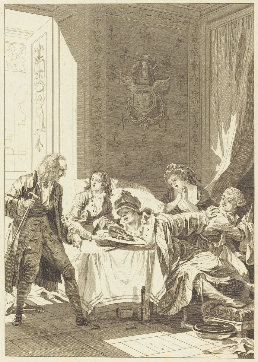 Le glouton by Jean Baptiste Blaise Simonet, print, 1794