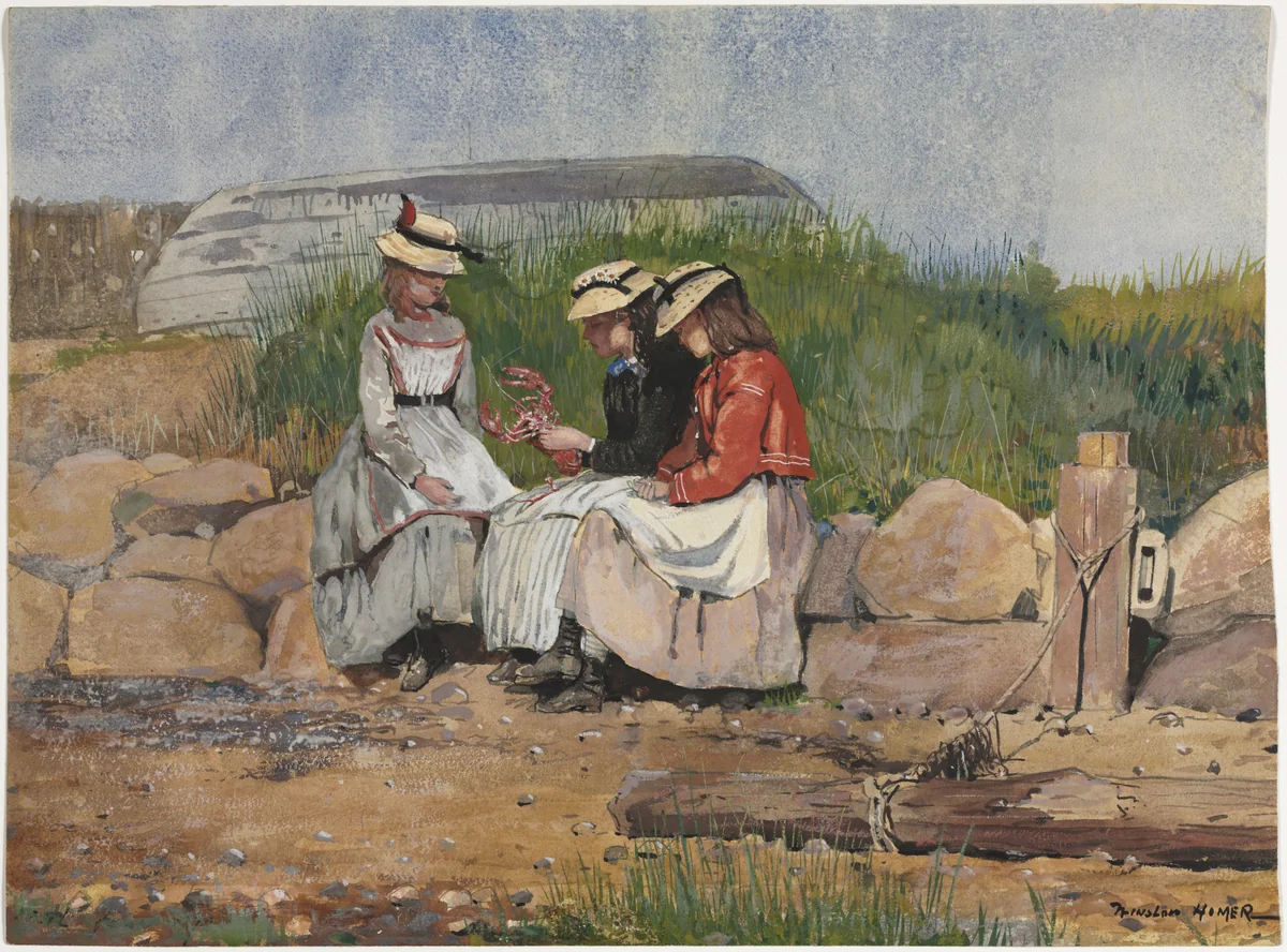 A Fisherman's Daughter by Winslow Homer, drawing, 1873