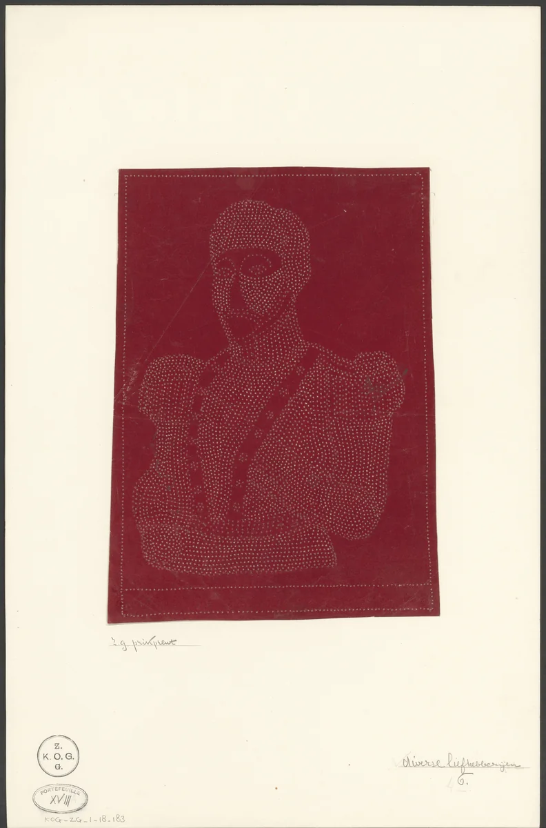 Portret van een onbekende prins of militair by anonymous, drawing, 1800-1899