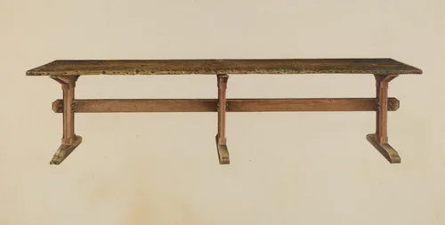 Trestle Table by Isadore Goldberg, index of american design, 1939