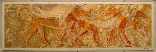 Hounds from Nubia, Tomb of Rekhmire by Nina de Garis Davies, artwork, -1479--1425