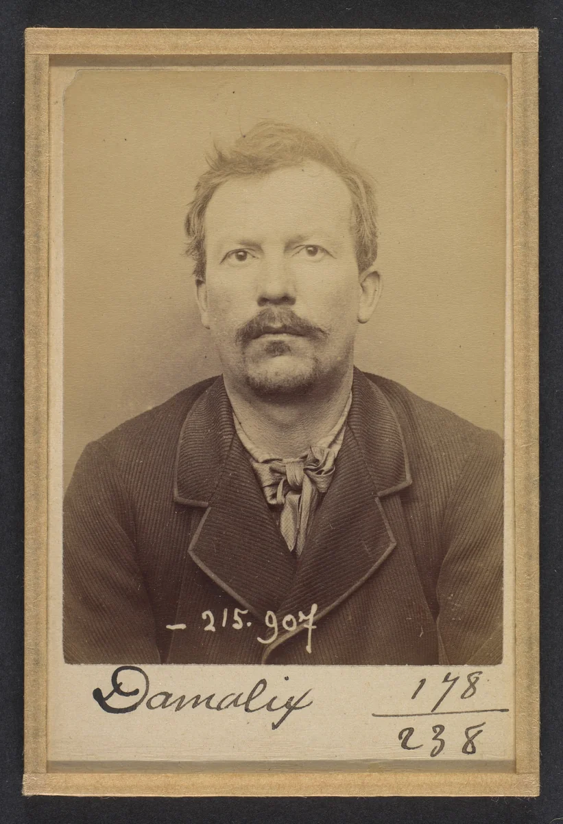 Damalix. Émile, Auguste. 37 ans, né à St-Claude (Doubs). Charpentier. Anarchiste. 19/3/94. by Alphonse Bertillon, photograph, 1894