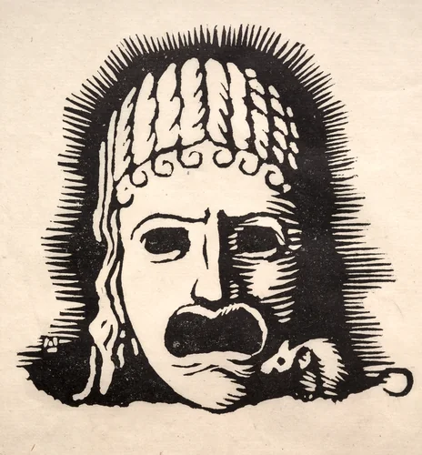 Greek Mask with Mouse by Arthur Allen Lewis, print, 1900-1923