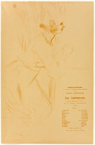 Program for La Lépreuse by Henri de Toulouse-Lautrec, print, 1896