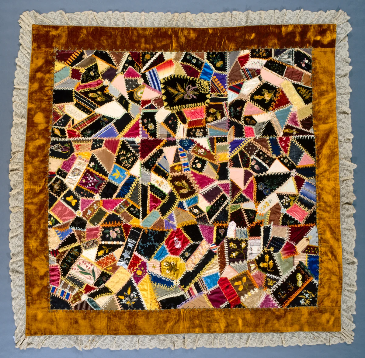 Crazy Quilt by Louisa Joiner, textile, 1887-1900