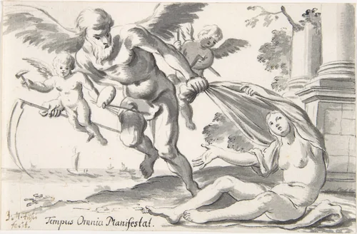 'Tempus omnia manifestat': Allegory of Art and Knowledge by Johann Melchior Füssli, drawing, 1677-1763