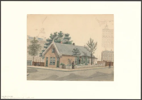 Gezicht op bewaarschool Het Smallepad by Johan George Lodewijk Rieke, drawing, 1884