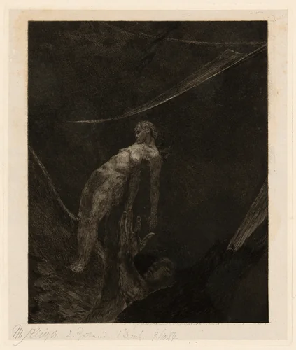 Back into Nothingness, plate fifteen from A Life by Max Klinger, print, 1884