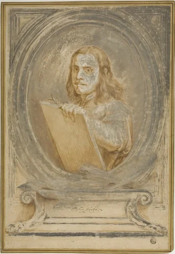 Portrait of Pietro Testa by Pietro Testa, drawing, 1645-1650