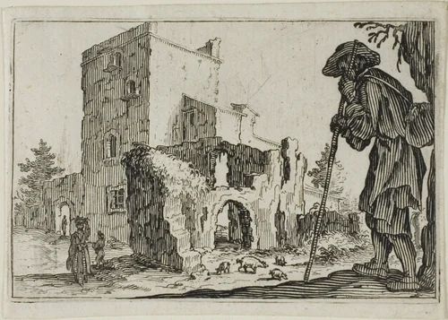 The Shepherd and the Ruins, from The Caprices by Jacques Callot, print, 1617-1627