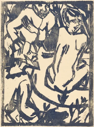 Susanna and the Elders by Christian Rohlfs, print, 1916-1917