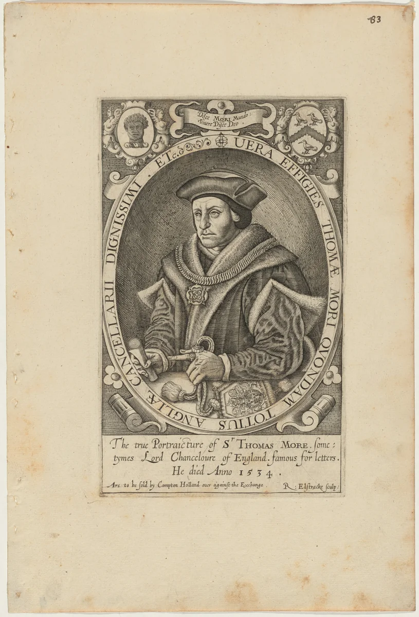 Sir Thomas More by Renold Elstrack, print, 1571-1625