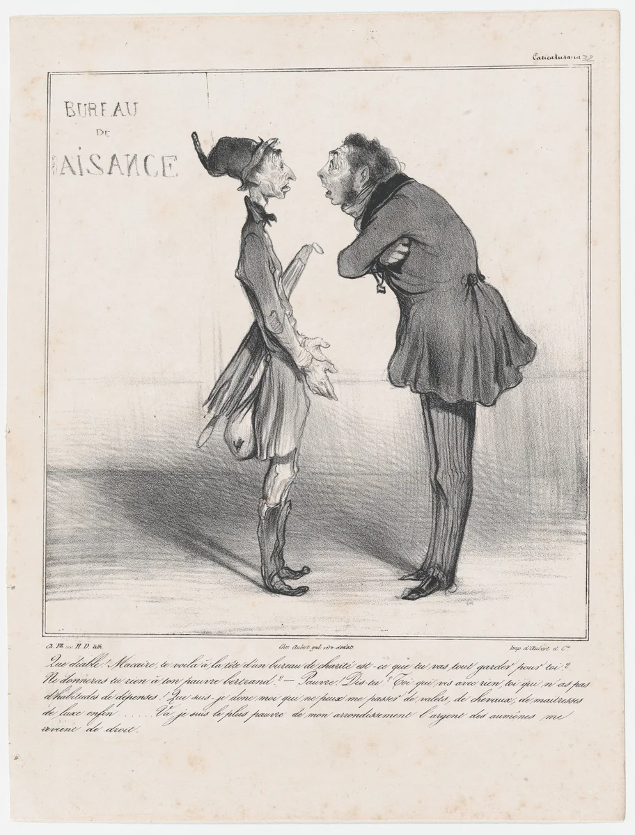 Plate 32: What in the devil Macaire!, from 'Caricaturana,' published in Les Robert Macaires by Honoré Daumier, print, 1838