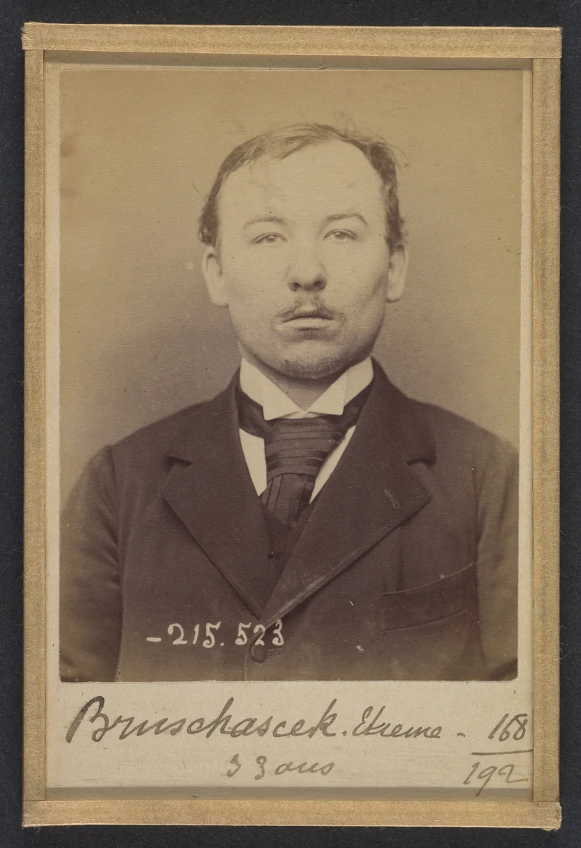 Bruchaesen. Etienne. 31 ans, né à Mag Levard (Hongrie). Tailleur d'habits. Anarchiste. 11/3/94. by Alphonse Bertillon, photograph, 1894