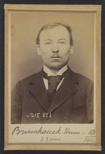 Bruchaesen. Etienne. 31 ans, né à Mag Levard (Hongrie). Tailleur d'habits. Anarchiste. 11/3/94. by Alphonse Bertillon, photograph, 1894