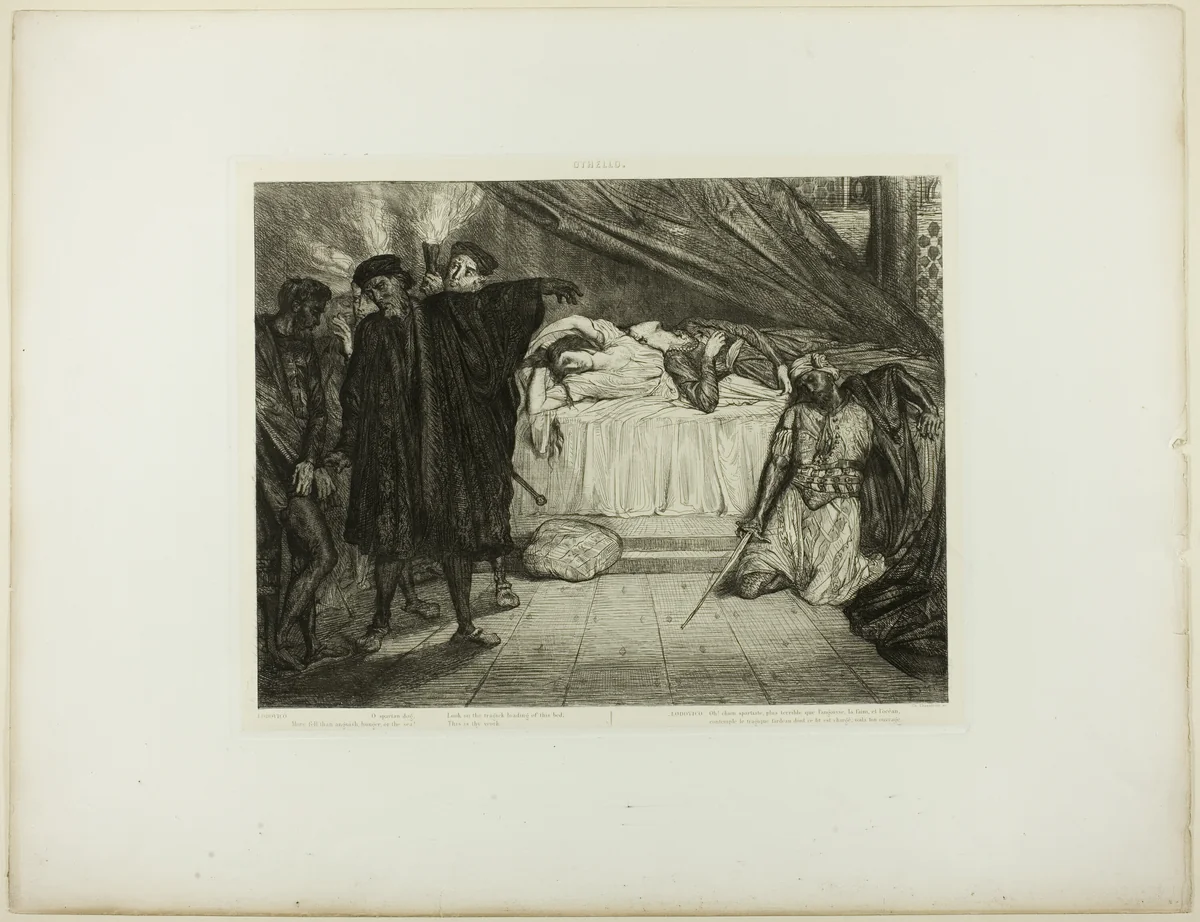 O Spartan dog, plate fifteen from Othello by Théodore Chassériau, print, 1844