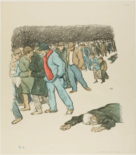 Misery Under the Snow by Théophile Alexandre Steinlen, print, 1894