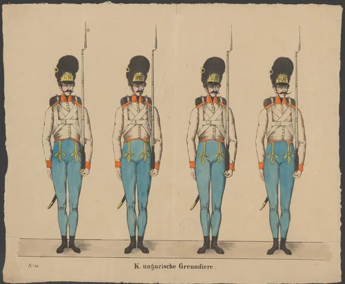 Hongaarse Grenadier by anonymous, print, 1800-1899