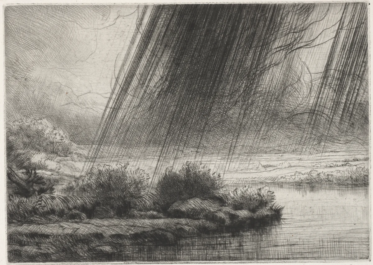 A Storm by Alphonse Legros, print, 1857-1911