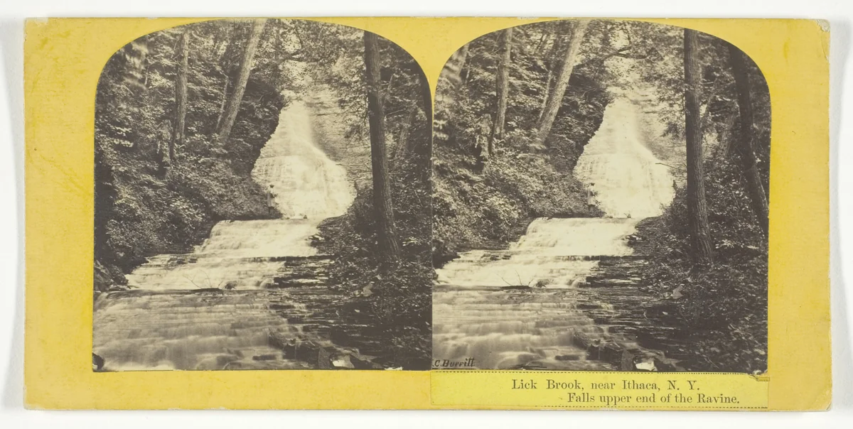 Lick Brook, near Ithaca, N.Y. Falls upper end of the Ravine by J. C. Burritt, photograph, 1860-1865