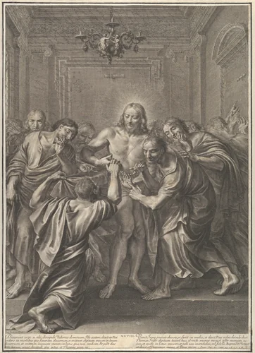 Doubting Thomas, from The Passion of Christ, plate 28 by Grégoire Huret, print, 1664
