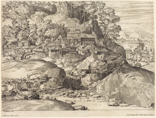 Landscape with a Mill by Dominique Barrière
Titian, print, 1650