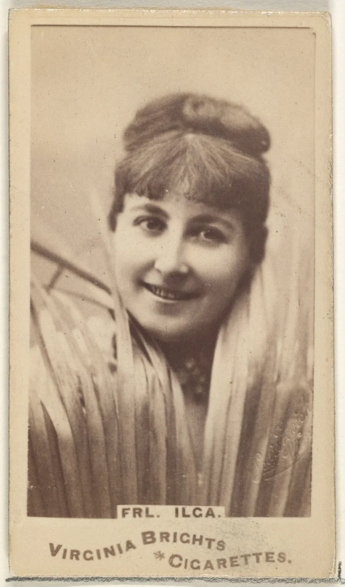 Fräulein Ilga, from the Actors and Actresses series (N45, Type 1) for Virginia Brights Cigarettes by Allen & Ginter, photograph, 1885-1891