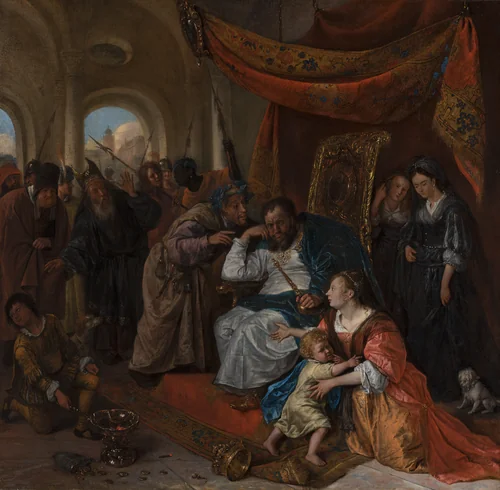 Moses and Pharaoh's Crown by Jan Steen, painting, 1670