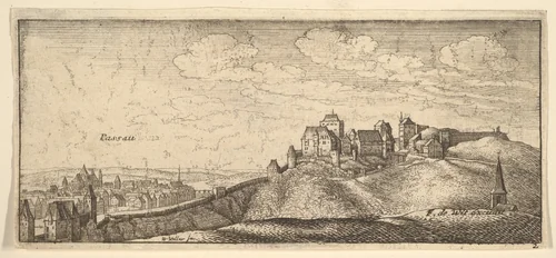 Passau, from "German Views" by Wenceslaus Hollar, print, 1652-1677