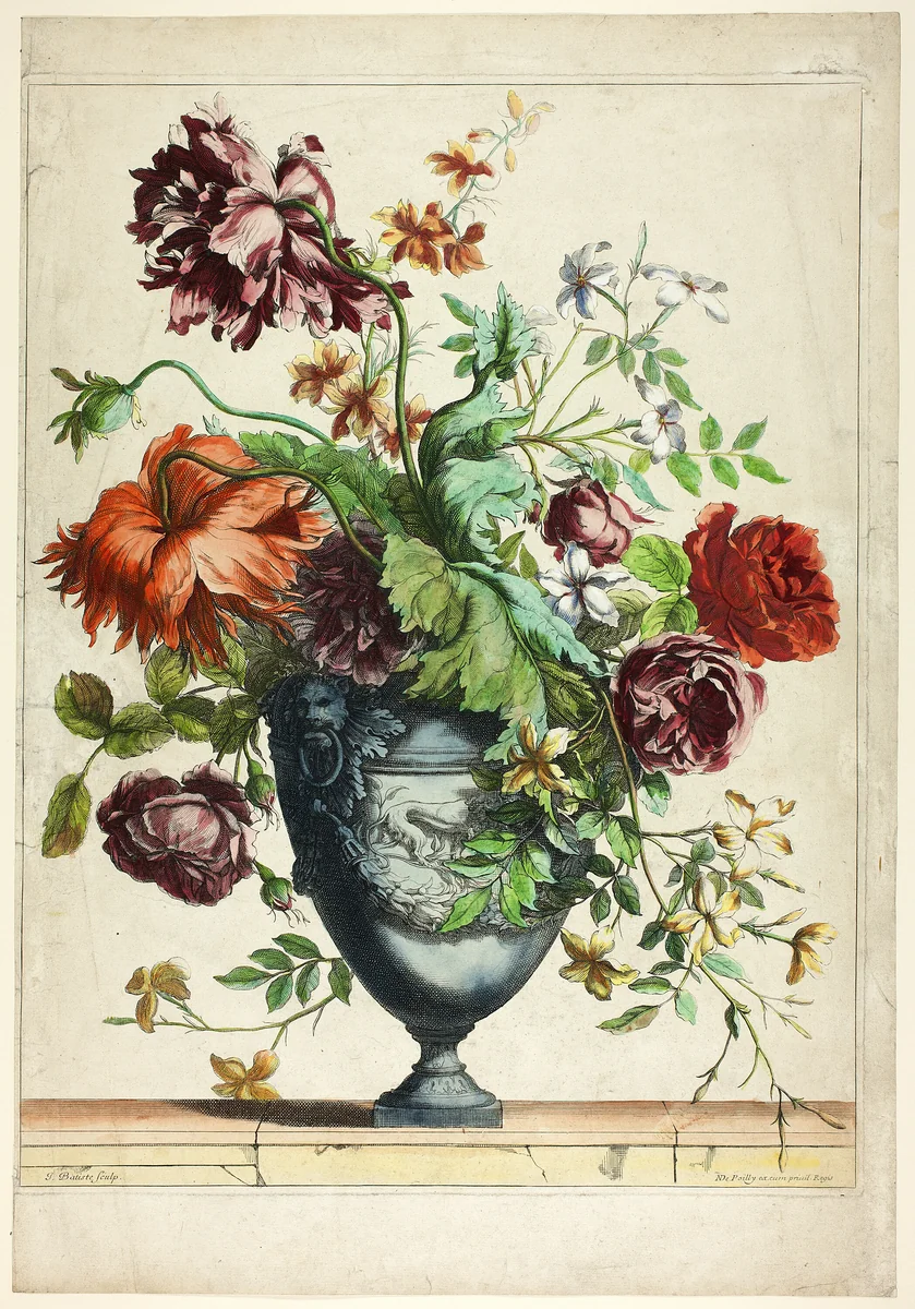 Vase Bleu by Jean Baptiste Monnoyer, print, 1651-1699