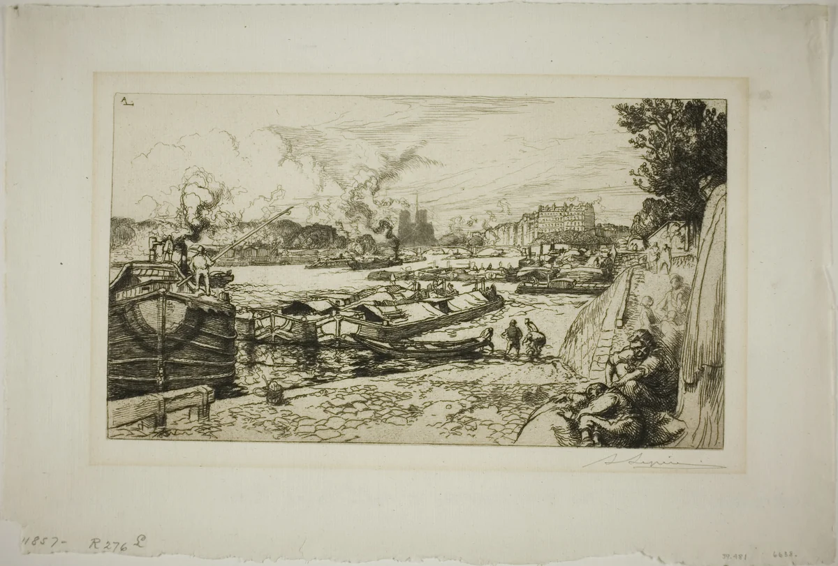 The Seine at the Mouth of the Canal Saint-Martin by Louis Auguste Lepère, print, 1904