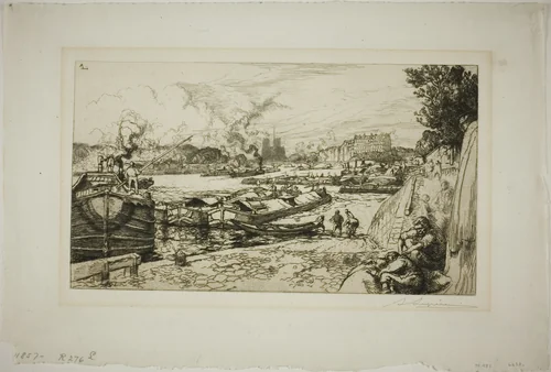 The Seine at the Mouth of the Canal Saint-Martin by Louis Auguste Lepère, print, 1904