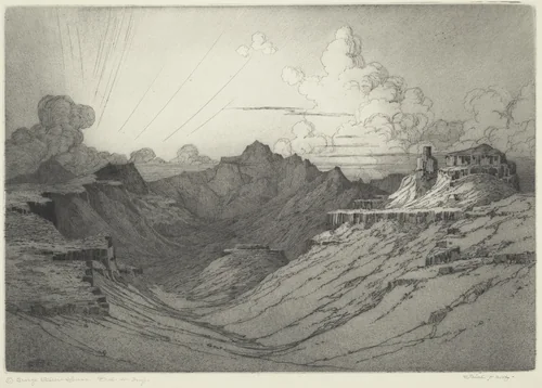 Desert Sunset by George Elbert Burr, print, 1921