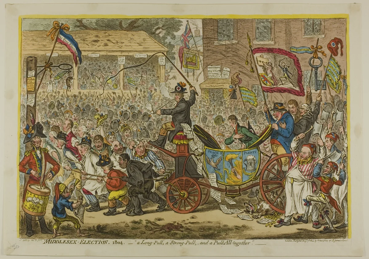 Middlesex Election by James Gillray, print, 1804