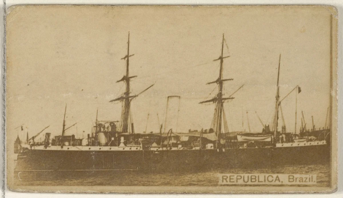 Republica, Brazil, from the Famous Ships series (N50) for Virginia Brights Cigarettes by Allen & Ginter, photograph, 1895