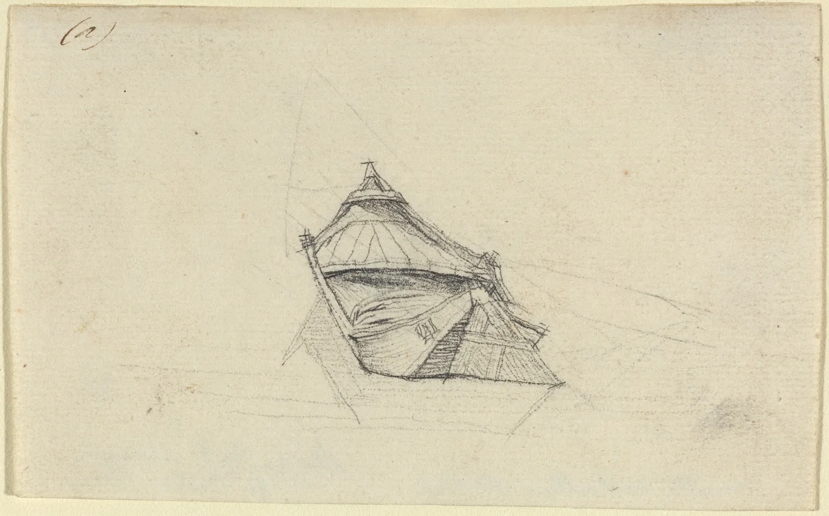 Seine Boat for "Le Pont-au-Change" by Charles Meryon, drawing, 1854