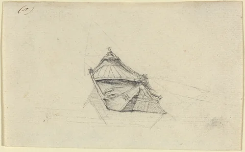 Seine Boat for "Le Pont-au-Change" by Charles Meryon, drawing, 1854
