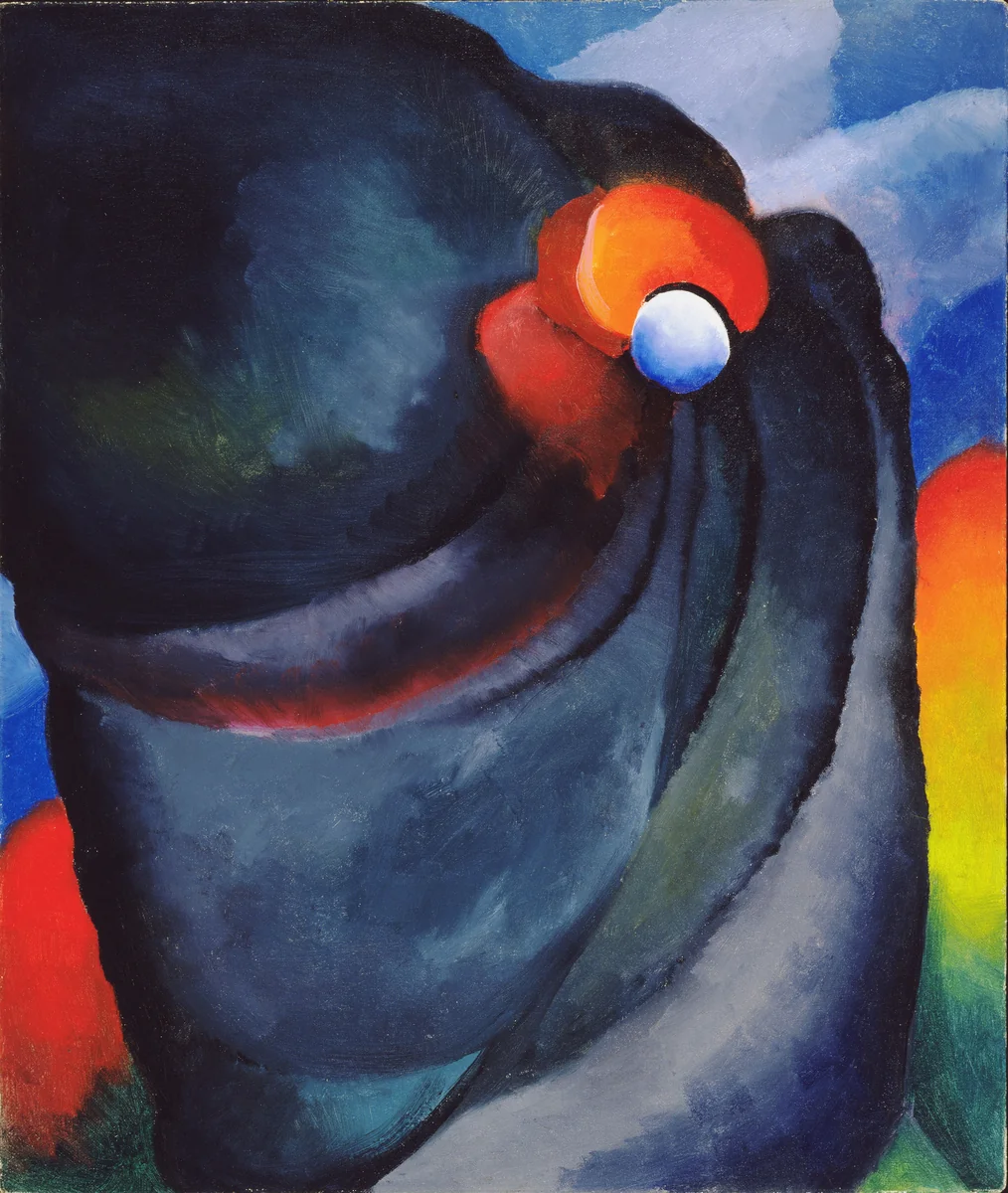 Lake George, Coat and Red by Georgia O'Keeffe, painting, 1919