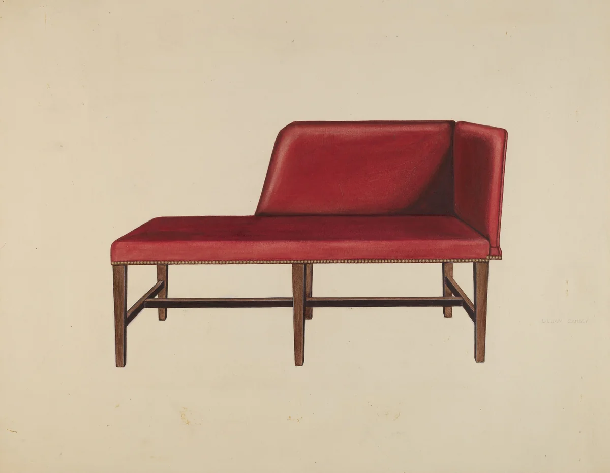 Settee or Chaise Lounge by Lillian Causey, index of american design, 1939