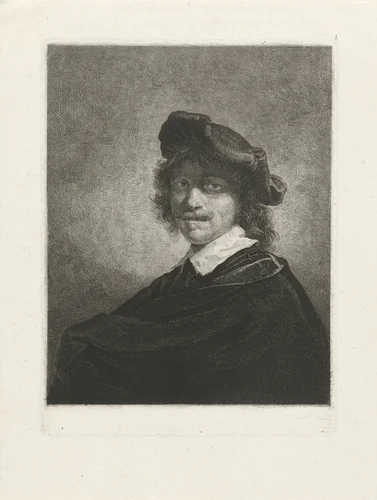 Portret van Gerard Dou by Johannes Pieter de Frey, print, 1780-1834