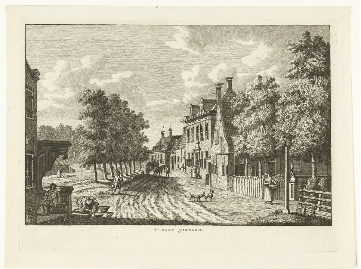 Dorpsgezicht te Jorwerd by Carel Frederik Bendorp, print, 1786-1792