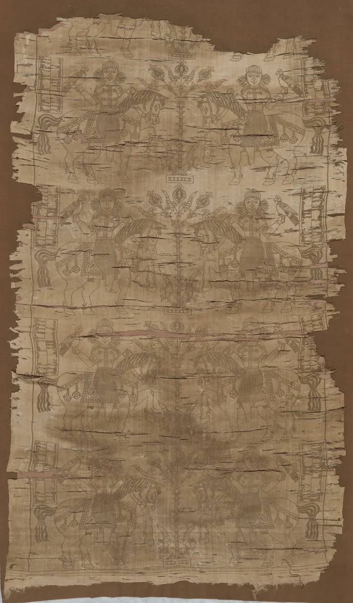 Panel with Falconers by Unknown, textile, 1516-1955