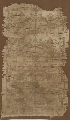 Panel with Falconers by Unknown, textile, 1516-1955