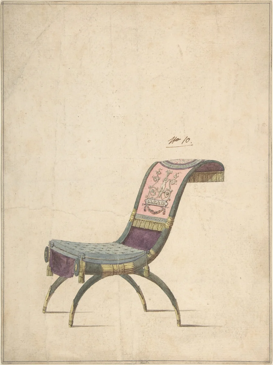 Design for an Empire Chair by anonymous, drawing, 1775-1825