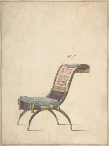 Design for an Empire Chair by anonymous, drawing, 1775-1825