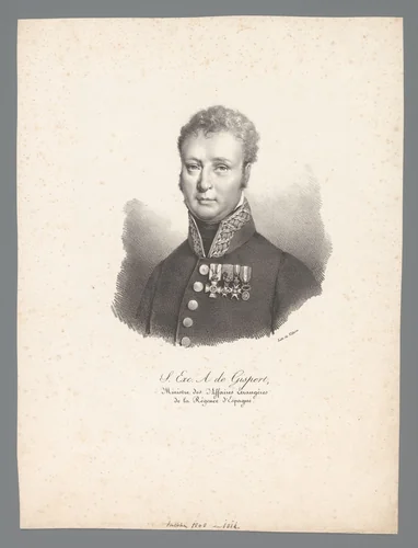 Portret van Antoine de Gispert by anonymous, print, 1823