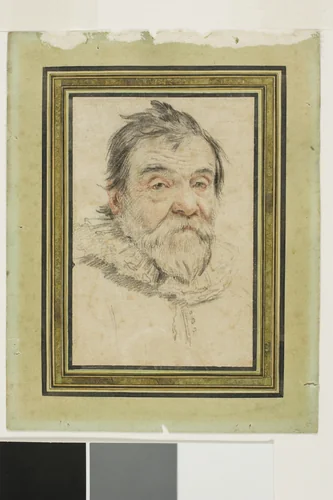 Portrait of a Bearded Old Man by Claude Mellan, drawing, 1600-1699