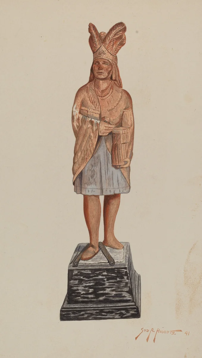 Cigar Store Indian by Sydney Roberts, index of american design, 1941