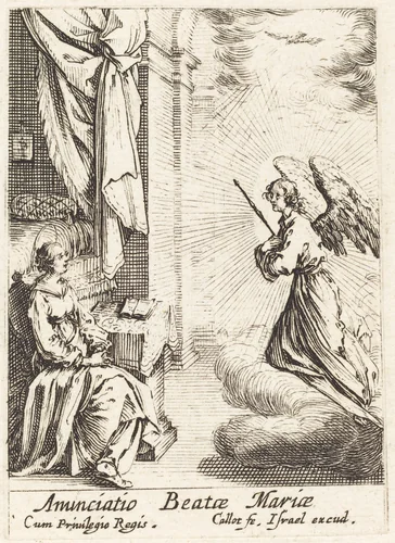 The Annunciation by Jacques Callot, print, 1628-1638